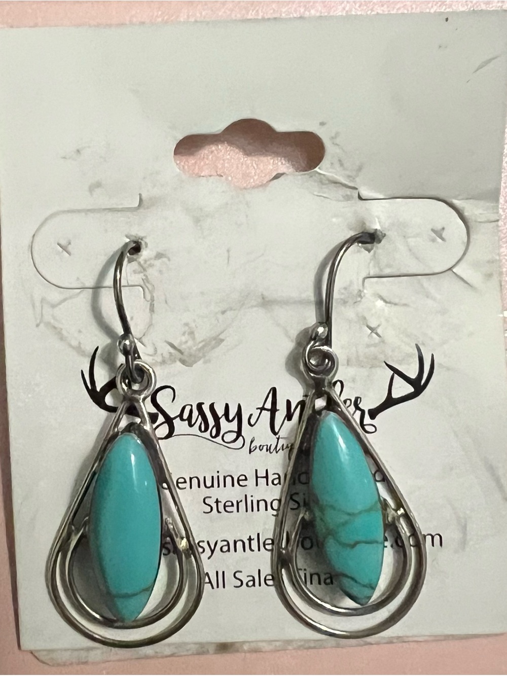 Turquoise Teardrop Sterling Silver Earrings